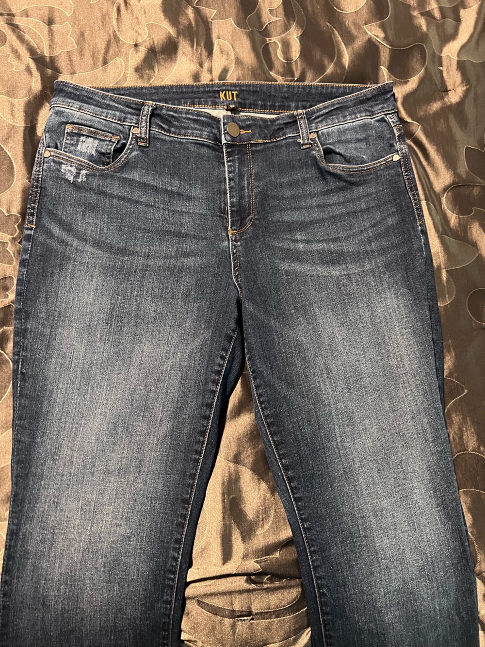 Kut from the Kloth Women's Mid Rise Bootcut Jeans Stretch Medium Blue Wash 14 P - Picture 2 of 13